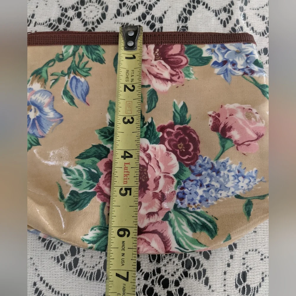 Vintage Rare Retro Floral Garden Victorian Pouch Bag Travel Cosmetic Makeup Gift